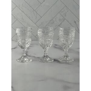 Cut Glass Cordial Glasses Crystal D'Adriana Luna Set of 3